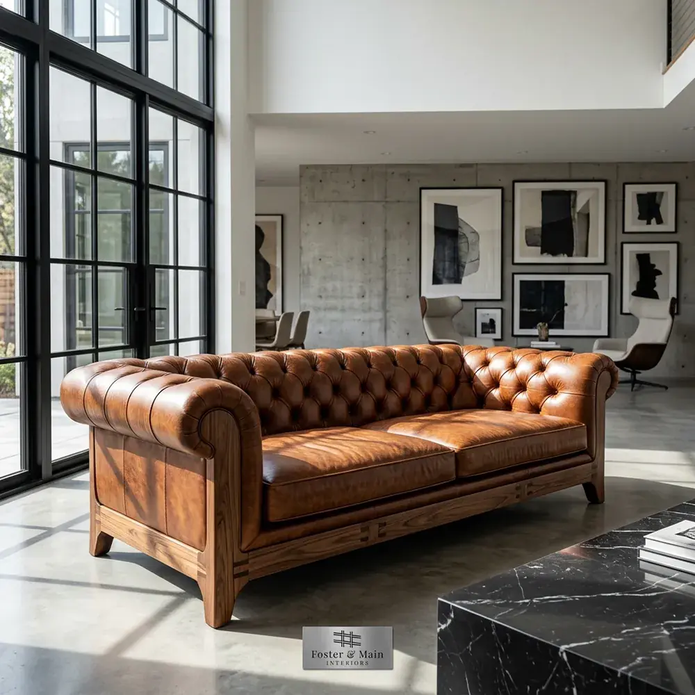 Bespoke leather sofa